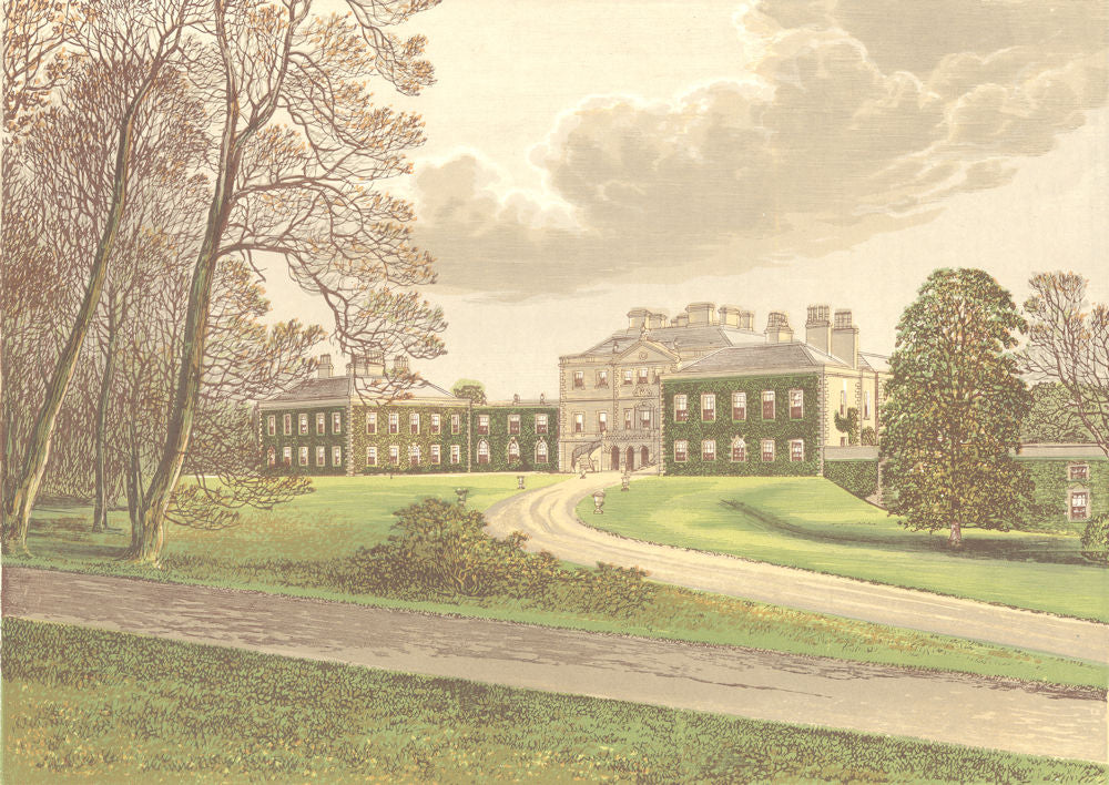 HADDO HOUSE, Aberdeenshire (Earl of Aberdeen) 1892 old antique print picture